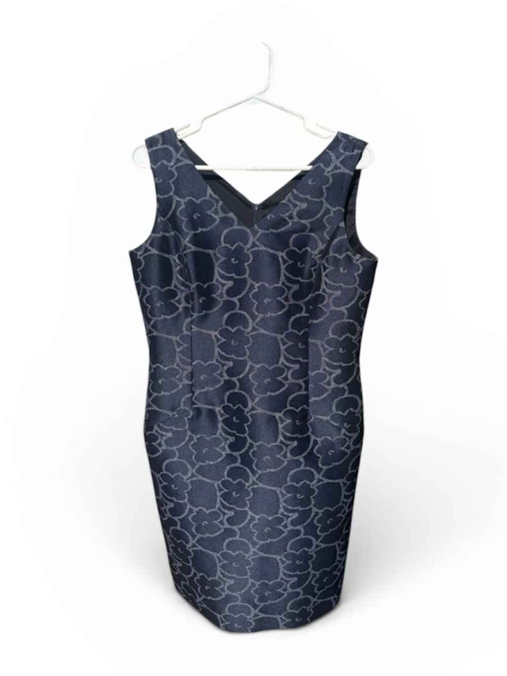 Navy Floral Jacquard Dress - Doncaster Collection -Sleeveless- Size 8P